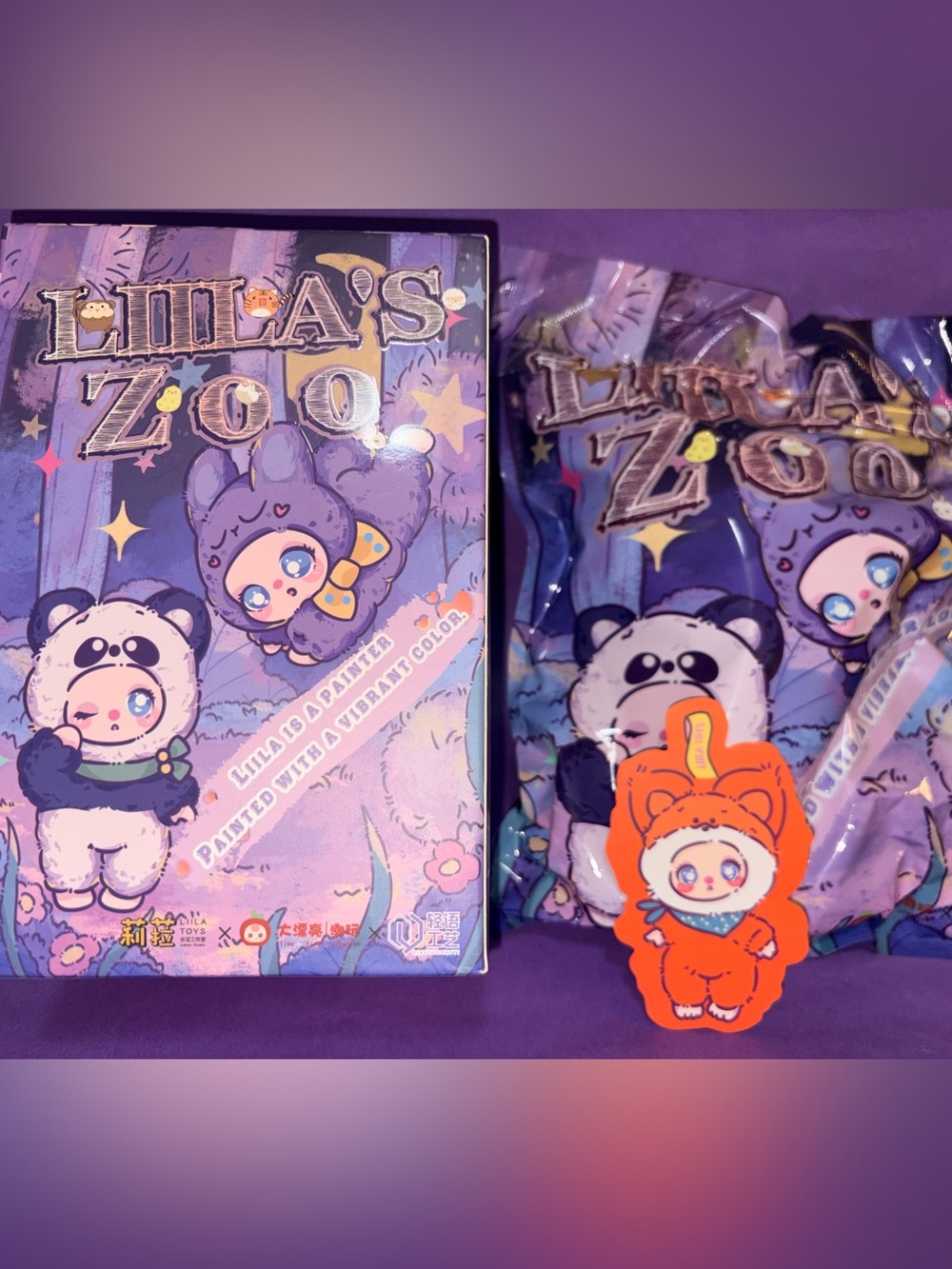 Lilla's Zoo Cute Character Fox Blind Box Set - Purple & Orange bag sealed